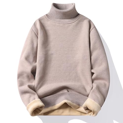 Men's Turtleneck Knit Sweater Warm Fleece Lined Pullover Winter Solid Thick Slim Fit Thermal Soft Base Layer Tops2
