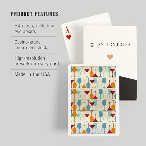 Baraja de Póker con Diseño de Copas de Vino y Martini miniatura 3