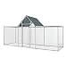 Jaula al Aire Libre Voladero para Aves Jaula Gallinero de Exterior con Tejado Casa de Animales pequeños Acero Polietileno 300 x 100 x 100-150 cm Plata Verde