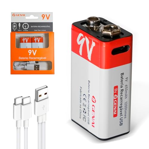 Bateria 9v Bateria 9v Recarregável 9 Volts 650mah Original Kit 2 Bateria