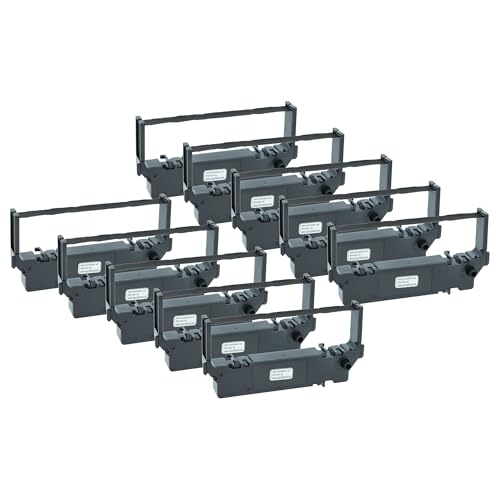 vhbw 10x Farbband Schriftband kompatibel mit Star Micronics MD-712, MD712, MD-742, SP700, MD742 Nadeldrucker, Bondrucker - Schwarz