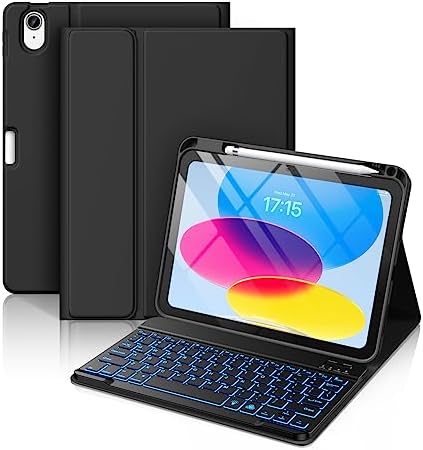 Hamile for iPad A16 11th 10th Generation Case with Keyboard - Wireless