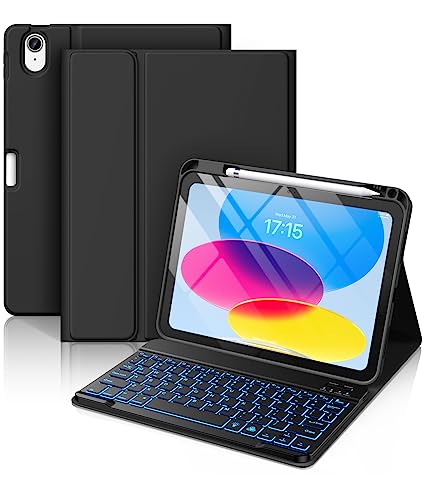 Hamile Black Keyboard Case for iPad A16 and 10th generation
