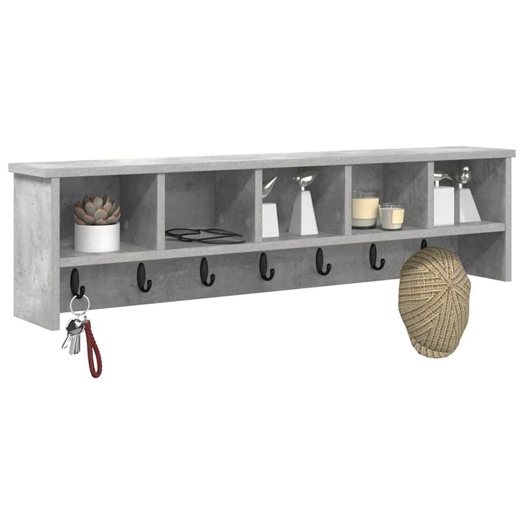 vidaXL Wall-Mounted Coat Rack Wall-Mounted Concrete Grey
