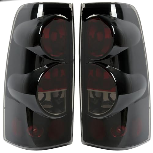 MOCW Tail Light Compatible With 1999-2006 Chevy Silverado 1500 2500 3500 2007 Classic 1999-2002 GMC Sierra 1500 2500 3500 Taillight Housing Replacement Left Driver & Right Passenger Side Black/Smoke