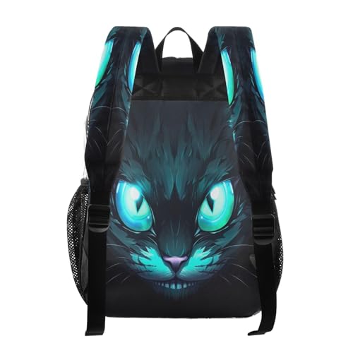 Blue Neon Cat Eye Clear Backpack - Stadium Approved Large 15.7-inch Waterproof Transparent Bag for Sports, Concerts, Work, Travel#2623