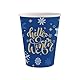 Weihnachten Hello Winter Blue Pappbecher (6 Stück) 250 ml