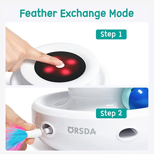 Orsda Cat Toys 2-In-1 Interactive Cat Toys For Indoor Cats, Automatic Cat Toy Balls, Mice Toys Ambush Feather Kitten Toys With 7Pcs Attachments, Dual Power Supplies, Adjustable Speed, Auto On/Off #TOP7