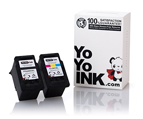 Yoyoink Remanufactured Ink Cartridge Replacement For Canon 241Xl 240Xl Combo Pack (1 Black, 1 Color) - Pg 240 Xxl Cl 241 Xl Use With Canon Printer Pixma Mx452 Mx472 Mg3520 Mg3620 Ts5120 #TOP1