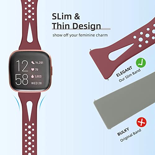 Odbeai Compatible With Fitbit Versa 2/Versa/Versa Lite/Se Bands Women Men, Breathable & Thin Replacement Sport Strap Accessories Soft Silicone With Air Holes For Fitbit Versa Smartwatch, 4Packs #TOP1