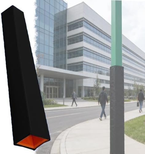 Square Basketball Pole Wrap, 3ft High Black Self-Adhesive & UV-Resistant, Waterproof Protection for Sports Court, Gym, Basement - Durable & Safe Wrap for Basketball Poles