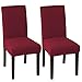 Rusoz Housse de Chaise Extensible Lot de 2 Rouge Amovible Couvertures de Chaise Lavable Housse de Salle à Manger pour Un Ajustement Universel pour la Décoration