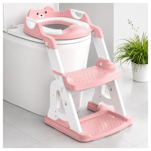 Meulife Potty Training Seat, Upgrade 2 in 1 Potty Training Toilet for Toddler, Toddler Toilet Seat for Boys Girls with Support Bar, Anti-Slip Pad and Step Stool (Pink)