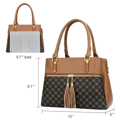 Image of KKXIU Women Satchel Bags Handle Shoulder Handbags and Purses Pockets Zipper Leather Crossbody Bags