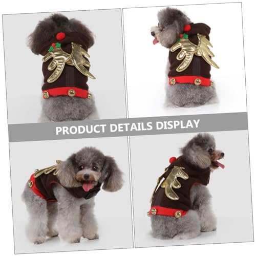Disfraz navideño para perros con cuernos, talla 51 cm miniatura 6