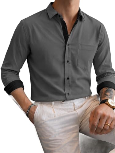 Image of Noble Monk Men's Full Sleeve Shirt | Casual Shirt for Men | Stylish Cotton Blend | Comfortable Everyday Wear | Button Down Clothing | Travel & Outdoor Apparel