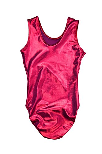 Sookie Active Metallic Sheen Classic Tank Leotard (Burgundy Red, Youth 4-6) - Thumbnail 2