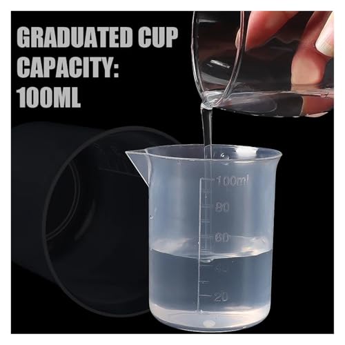 Verre Mesureur 100 ml Lot de 6 Gobelets Doseurs en Plastique pour Cuisine