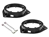Premium 6+-Inch 6' 6.5' Front Door Speaker Install Adapter Mount Bracket Plates + Speaker Wire Harness for Toyota: 2003-2007 Sequoia and 2004 2005 2006 Tundra Crew Cab