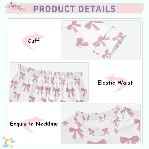 ALAZA Ribbon Bow Cute Pajamas Long Sleeve Sleepwear 2-Piece Pajama Set4