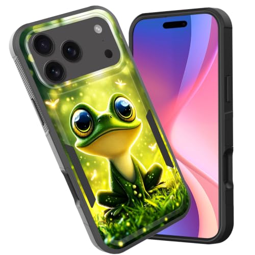 CICPLKSE for iPhone 18 Pro Max Case,Dual Layer Heavy Duty Hybrid Shockproof Hard PC Soft Silicone TPU Bumper Protective Cover Case for iPhone 18 Pro Max 6.9 inch 2026,Cute Frog