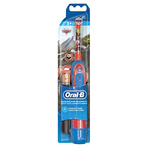 Oral-B Kinder Batterie Zahnbürste Autos oder Disney Princess, Blau und Rot (zufälliges Muster) – Ansicht 6