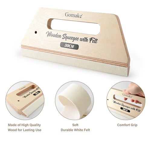 Image of Gomake Wallpaper Smoothing Tool Large Wooden Squeegee Tool