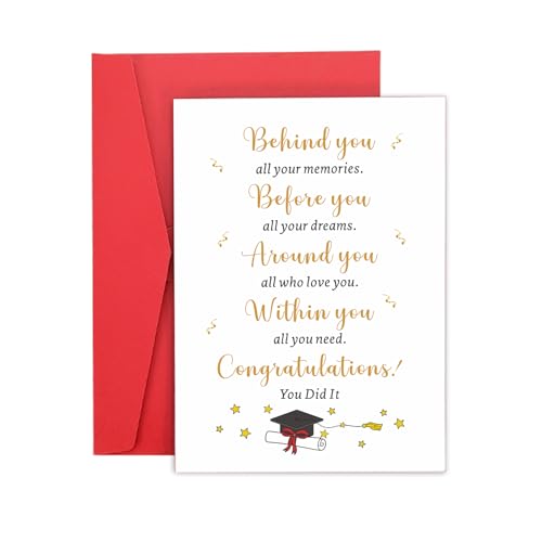 Graduation Card for Him Her, Congratulations Card for Graduation,Class of 2024 Graduation Gifts for Women Men, College Middle High School Graduation Cards for 2024 Grad Students Nurse Girls Boys
