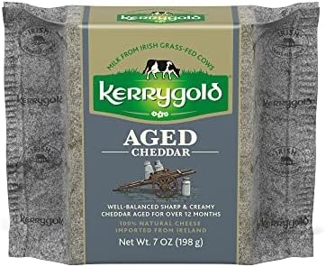 Kerrygold Aged Cheddar, 7 Ounce All-Natural Irish Cheddar Made with Milk from Grass-Fed Cows