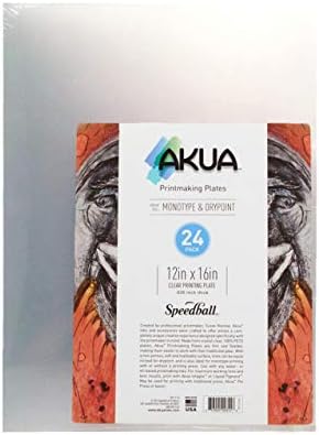 Akua Printmaking Plate, 12-Inch x 16-Inch, 24-Pack, Clear