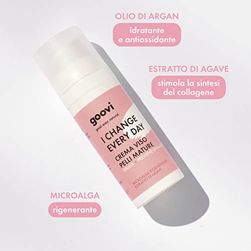 Goovi l Change Every Day Crema Viso Pelli Mature Idrata + Previene Rughe, 50ml, White, 16.67 ml (Pack of 3) - Image 3