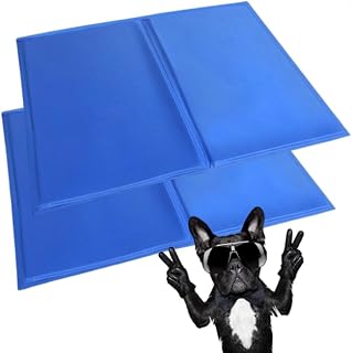 Generise X2 - Alfombrilla de gel refrescante para mascotas de doble cara, no tóxica, apta para perros y gatos pequeños, 40 x 30 cm, color azul