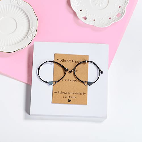 RAYSTAR Mother Daughter Bracelets Set for 2/3/4 Mothers Day Gifts for Mom from Daughter Mommy and Me Matching Wish Bracelets2