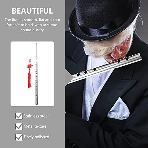 1 Unidade Flauta De Aço Inoxidável Flauta De Madeira Chinesa Flauta Iniciante Flautas De Bambu Flaut