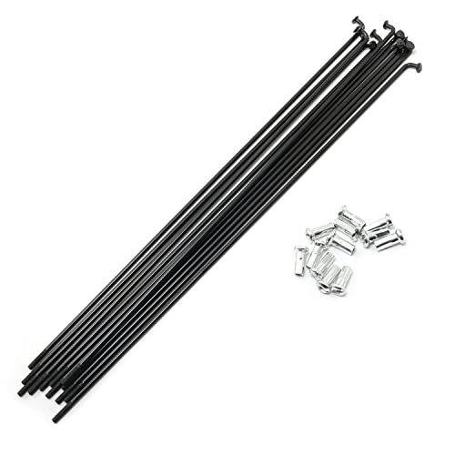Pro Bamboo Kitchen 12Pcs Black 304 Stainless Steel Spokes And Nipples 220Mm Mountain Bike/Road Bike 13G Spokes With 12Mm Copper Cap #TOP7