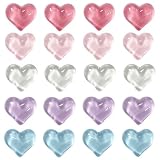 ZPHTWO 20Pcs Cute Heart Fridge Magnets, Transparent Jelly Love Heart Decorative Refrigerator Magnets, Aesthetic Small Magnets for Whiteboard, Cabinet, Locker, Classroom, Kitchen, Office Home Decor