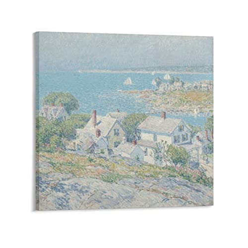 WANYING Childe Hassam New England Headlands Large Canvas Printing Famous Painting Office Home Wall Art Classroom Library Coffee Shop Wall Decoration Painting Artwork Poster Cool Artworks Painting Wall