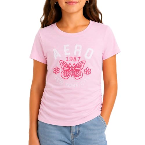 Image of Girls T-Shirts, Soft Cotton Blend Short Sleeve Crewneck Logo Tee (7-16) | Breathable Everyday Feel, Fun Graphic Personality, Pairs with Jeans, Skirts & Leggings for School, Play & Weekends