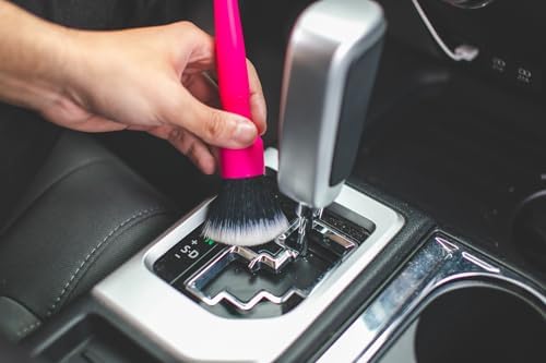 Detail Factory - Synthetic Long-Handle Detailing Brush - Ultra-Soft Bristles, Comfortable Grip and Scratch-Free Cleaning for Exterior, Interior, Emblems, Badges, Instrument/Gauge Panels, Pink - 5