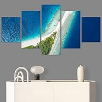 SIGNWIN 5 Panel Canvas Wall Art Modern Art Aerial Expressive Global Landscape Mountain Multicolor Photography for Home Decorations Ready to Hang - 60