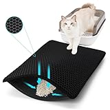 FADEYJ Cat Litter Mat, Kitty Litter Collector, Double Layered Honeycomb Design Waterproof, Anti Urine, Anti Slip, Easy to Clean, Limit Garbage (35