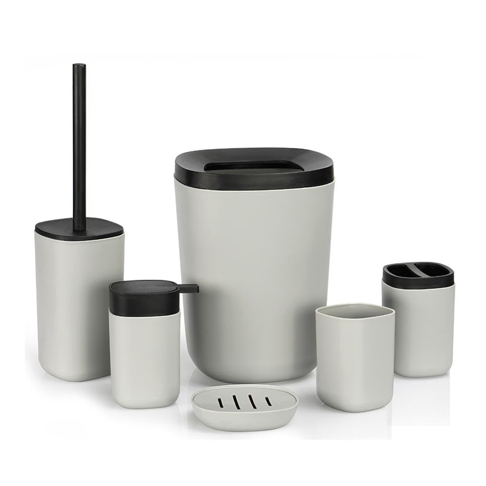 Ensemble d'accessoires de salle de bain VINGAA avec poubelle et brosse de toilette