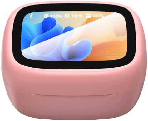 RCA WAVE-45 TWS Bluetooth® in-Ear Earbuds with Mics, On-Ear Controls, ANC, Charging Case with Touch Screen, up to 6 Hours Play Time (Pink) — 사진 2