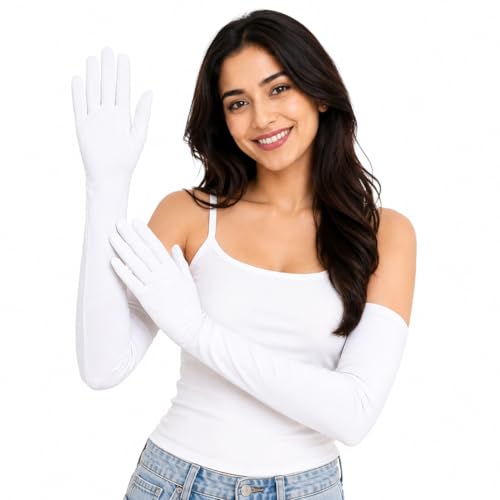Image of Khillayox Cotton Sun Protection Printed Full Hand Long gloves for Women| UV Protection Sleeves Perfect for Cycling, Driving, Running, Football & Outdoor Activities- Pair of 1