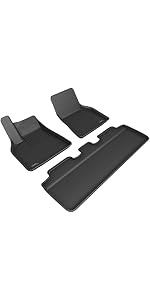 3D MAXpider Custom Fit Kagu Floor Mat (Black) Compatible with Tesla Model Y 5-Seat 2021-2025 - Full Set — image 40