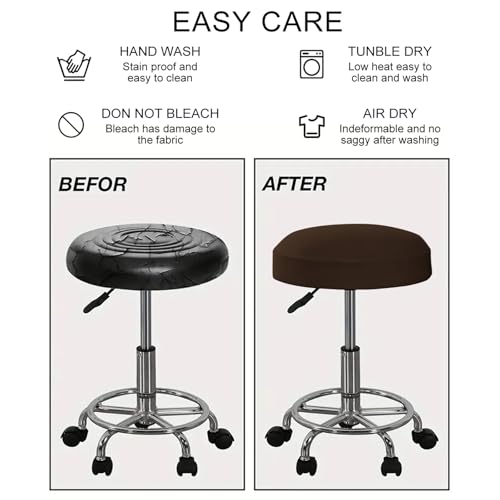 Housse de tabouret de bar rond extensible élastique pour chaise - 5