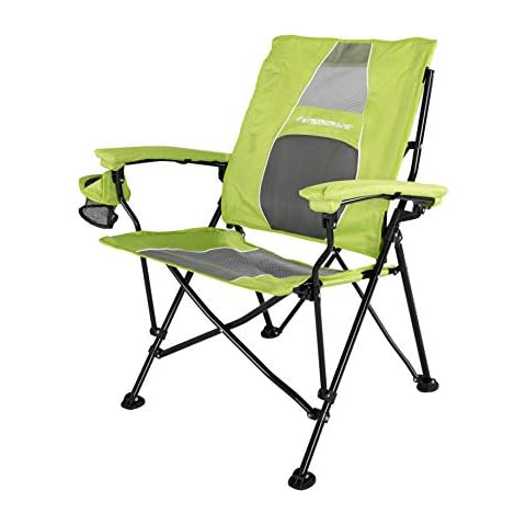 STRONGBACK Elite Lime Green - Ergonomic Foldable Camping Chair with Lumbar Support, 60 cm-wide chair, armrests, drinks holder Cover