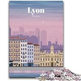 Puzzle 1000 pièces pour Adultes Voyage à Lyon 1000 pièces pour Adultes, défi d'intelligence cérébrale, Jouets addictifs pour la décoration de la Maison (26x38cm)