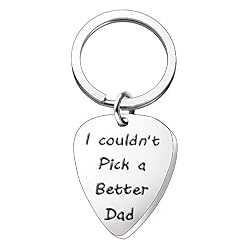AMOR SPES Porte-clés médiator de guitare en acier inoxydable – Cadeau pour père – Pour la fête des pères – Inscription… - Les Beatles, Paul McCartney, John Lennon, RIngo Starr, George Harrison