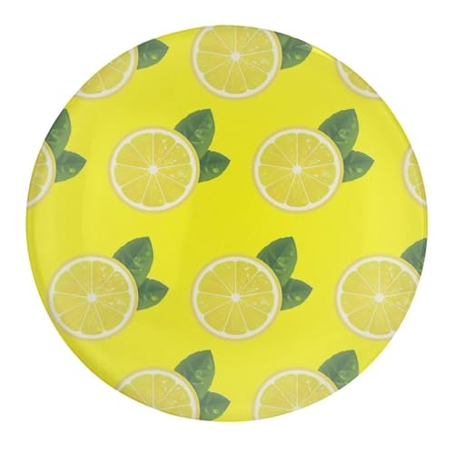 1 imán de cristal fuerte para nevera, diseño de frutas, color amarillo, limón, hojas verdes, imanes de pizarra blanca para lavavajillas, escuela, inauguración de la casa o decoración del hogar